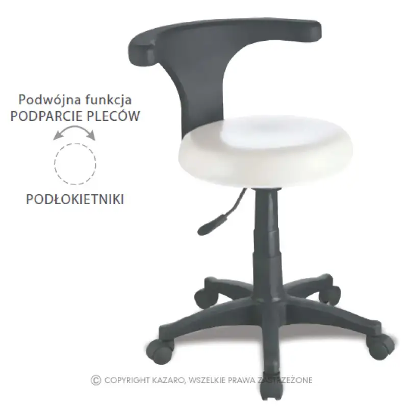 Podiatry stool DUAL white