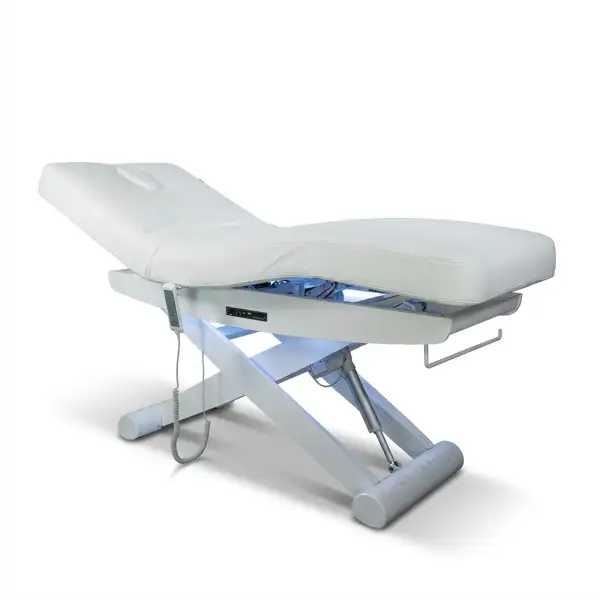 Łóżko zabiegowe LUNA X PLUS PURE z podgrzewaniem, VibeSound - Silvertex Ice