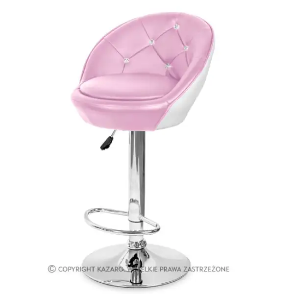 Krzesło kosmetyczne KORAL Swarovski Elements różowy - produkt powystawowy