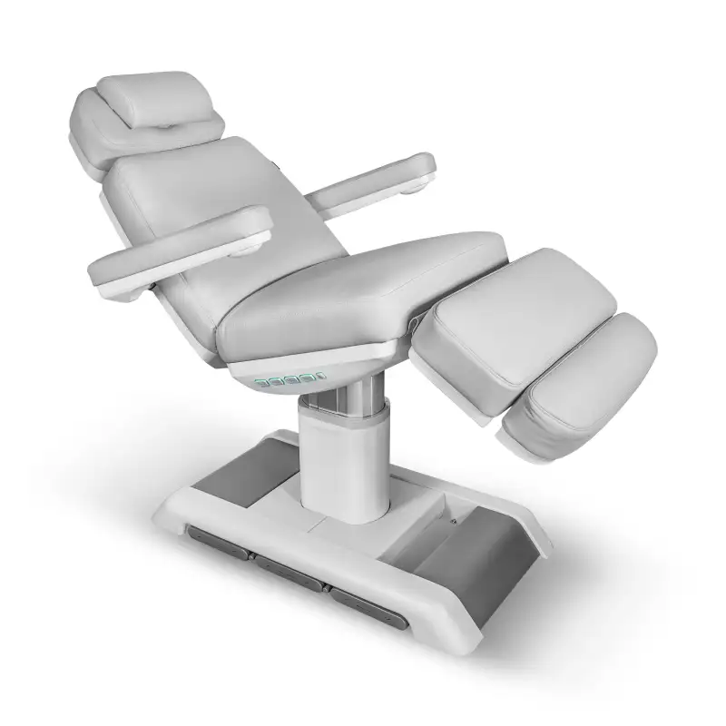 Fotel kosmetyczny ASPROMUS 2401 Plus z podgrzewaniem - Jasny Szary